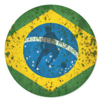 Brazil Grunge flag for Brazilians worldwide Round Sticker