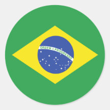 Brazil High quality Flag Round Sticker