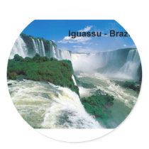 Brazil Iguassu Falls (St.K.) Round Sticker