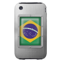 Brazil in Stainless Steel iPhone 3 Tough Case