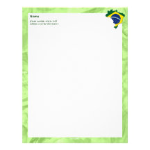 Brazil map personalized letterhead
