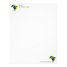 Brazil map personalized letterhead