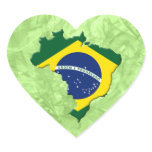 Brazil map heart sticker