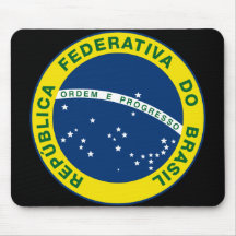 brazil national seal mouse pads