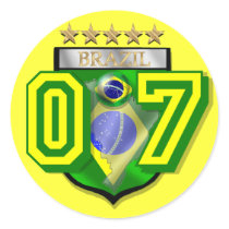 Brazil number 7 soccer players sticker