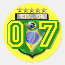 Brazil number 7 soccer players sticker
