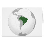 Brazil (orthographic projection) greeting cards