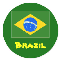 Brazil round stickers