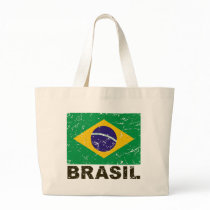 Brazil Vintage Flag Tote Bag