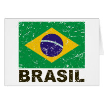 Brazil Vintage Flag Greeting Card
