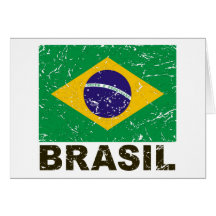 Brazil Vintage Flag Greeting Card