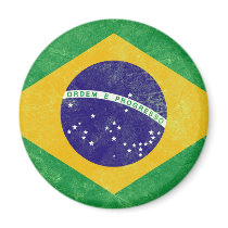 Brazil Vintage Flag Magnets