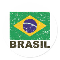 Brazil Vintage Flag Stickers