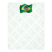 Brazil Waving Flag Customized Letterhead