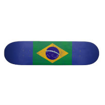 Brazile Vintage Flag Skateboard