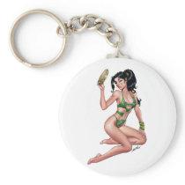 Brazilian Bikini Girl Pinup by Al Rio Key Chains