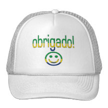 Brazilian Gifts Thank You / Obrigado + Smiley Face Hat