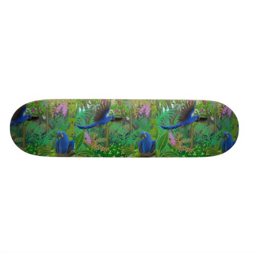 Brazilian Rainforest Parrots Skateboard