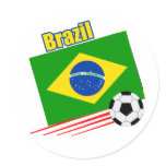 Brazilian Soccer Team Round Sticker