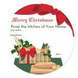 Bread Basket Christmas Gift Label Sticker