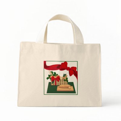 Bread Basket Christmas Tote Bag Gift Wrap by HomegrownLove