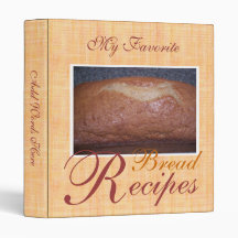 Bread Recipe Cookbook 3 Ring Binders