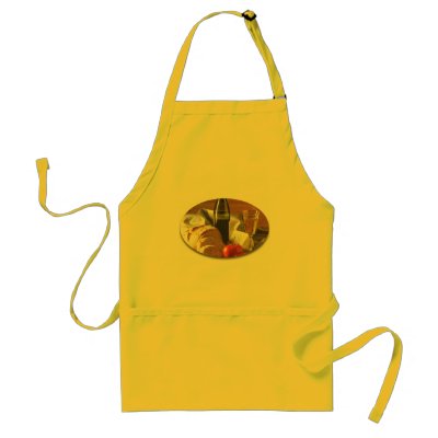 Bread Tomato Cheese & Wine Apron by CulturalPerspective9