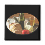 Bread Tomato Cheese & Wine Refrigerator Magnets