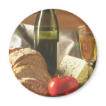 Bread Tomato Cheese & Wine Magnet