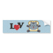 Breading Cat Blue Bumper Sticker