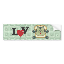 Breading Cat Green Bumper Sticker