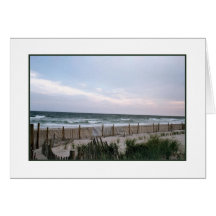'Breakers with Brown Fence' Blank Greeting Card