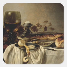 Breakfast, 1646 square sticker