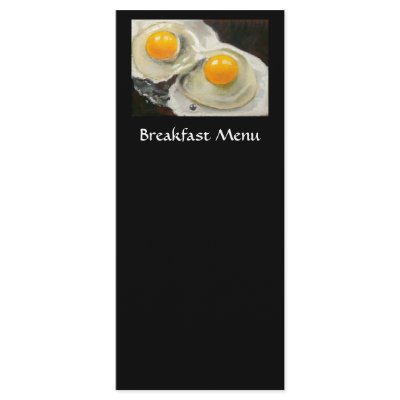 BREAKFAST MENU RACK CARD: EGGS: ARTWORK by joyart