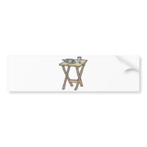 breakfast on a snack tray table bumper sticker