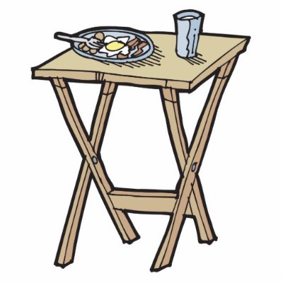 breakfast on a snack tray table photo cut out by doonidesigns