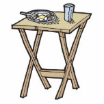 breakfast on a snack tray table photo sculptures