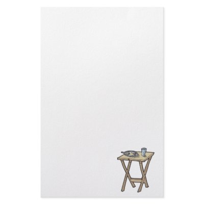 breakfast on a snack tray table stationery by doonidesigns
