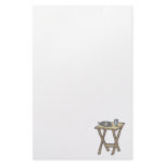 breakfast on a snack tray table stationery