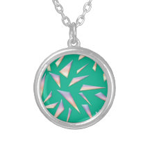 Breaking Glass on Green Personalized Necklace