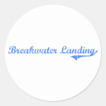 Breakwater Landing Massachusetts Classic Design Round Stickers