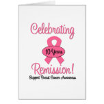 Breast Cancer 10 Year Remission Greeting Card