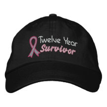 Breast Cancer 12 Year Survivor Embroidered Hat