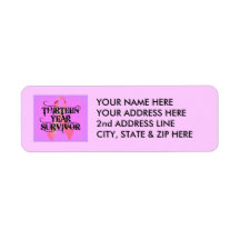 Breast Cancer 13 Year Survivor Return Address Labels
