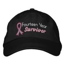 Breast Cancer 14 Year Survivor Embroidered Hats