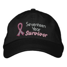 Breast Cancer 17 Year Survivor Embroidered Baseball Cap