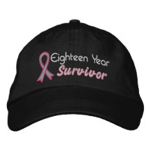 Breast Cancer 18 Year Survivor Embroidered Hats