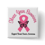 Breast Cancer 3 Year Survivor Pins