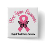 Breast Cancer 5 Year Survivor Button