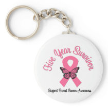 Breast Cancer 5 Year Survivor Key Chain